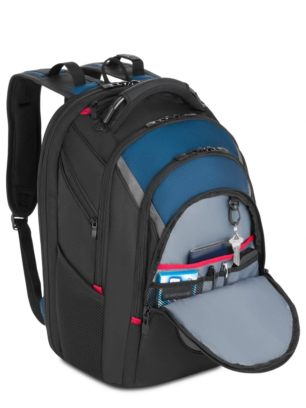 Wenger by Swiss Gear Ibex ScanSmart Laptop Backpack Black Gray Blue 17 Inch
